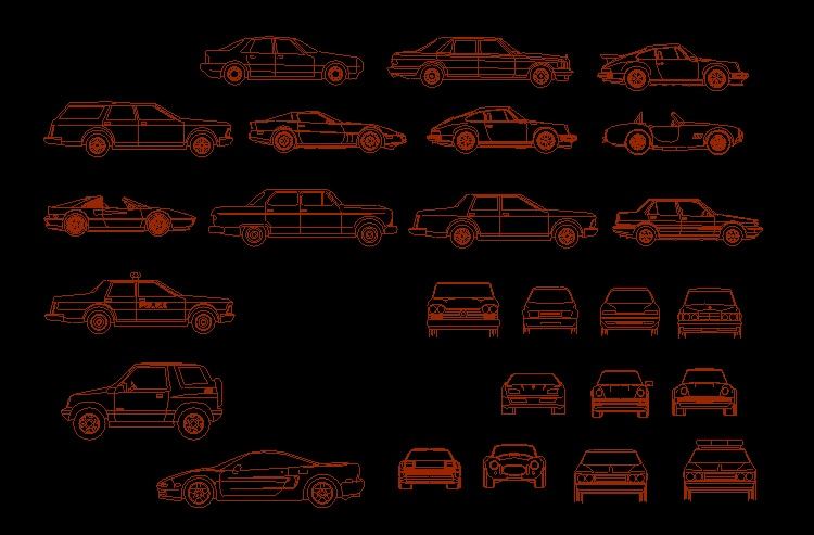 CAD常用交通工具汽车飞机图块图库