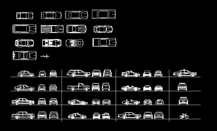 CAD常用交通工具汽车飞机图块图库