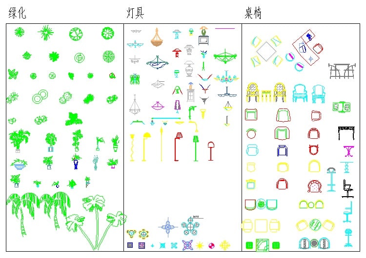 常用全套家装CAD图块室内CAD图块素材下载