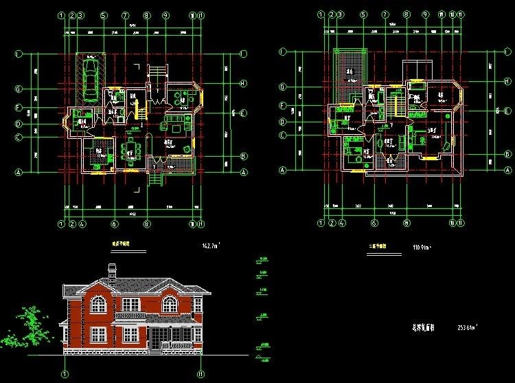 农村自建房别墅设计图CAD全套施工图纸素材