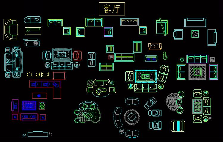 CAD室内装修常用图块 CAD室内设计平面立面图块素材