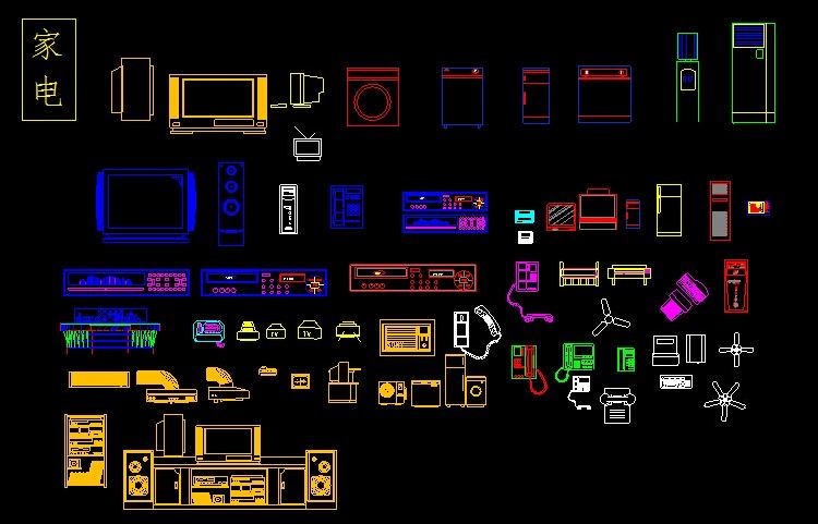 CAD室内装修常用图块 CAD室内设计平面立面图块素材