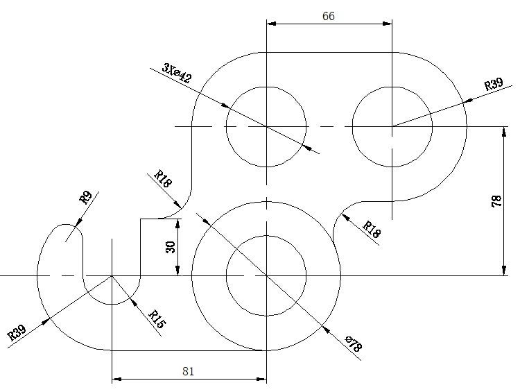 CAD机械部件练习图纸AutoCAD机械制图样例