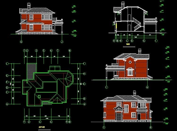 农村自建房别墅设计图CAD全套施工图纸素材