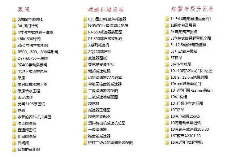 各 类机械设备图纸素材大全