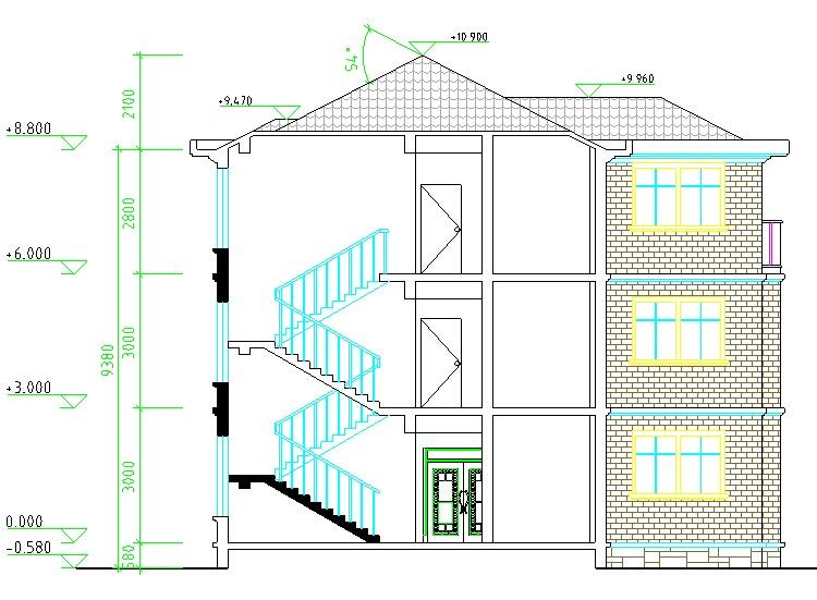 CAD别墅设计图纸图库全套CAD设计施工图自建房施工图