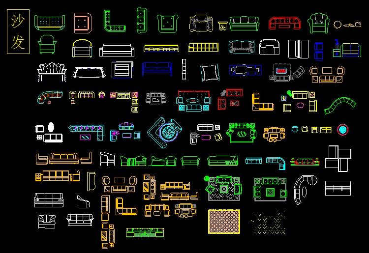 CAD室内装修常用图块 CAD室内设计平面立面图块素材
