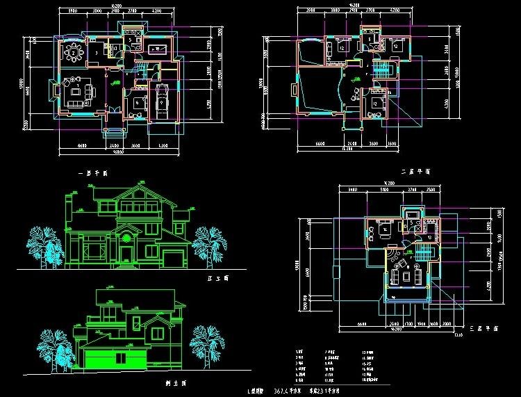 农村自建房别墅设计图CAD全套施工图纸素材