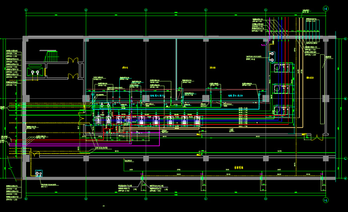 会展中心给排水系统透视大样图
